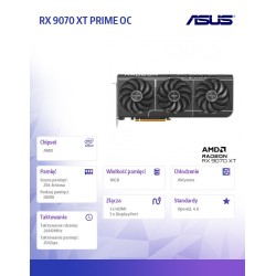 Karta VGA Asus Prime Radeon RX 9070 XT OC 16GB GDDR6 256bit … | PartsPC.pl