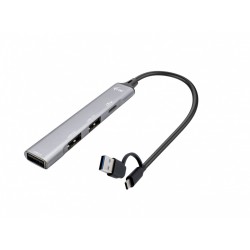Hub USB-C/USB-A Metal 1x USB 3.0 + 3x USB 2.0 | PartsPC.pl