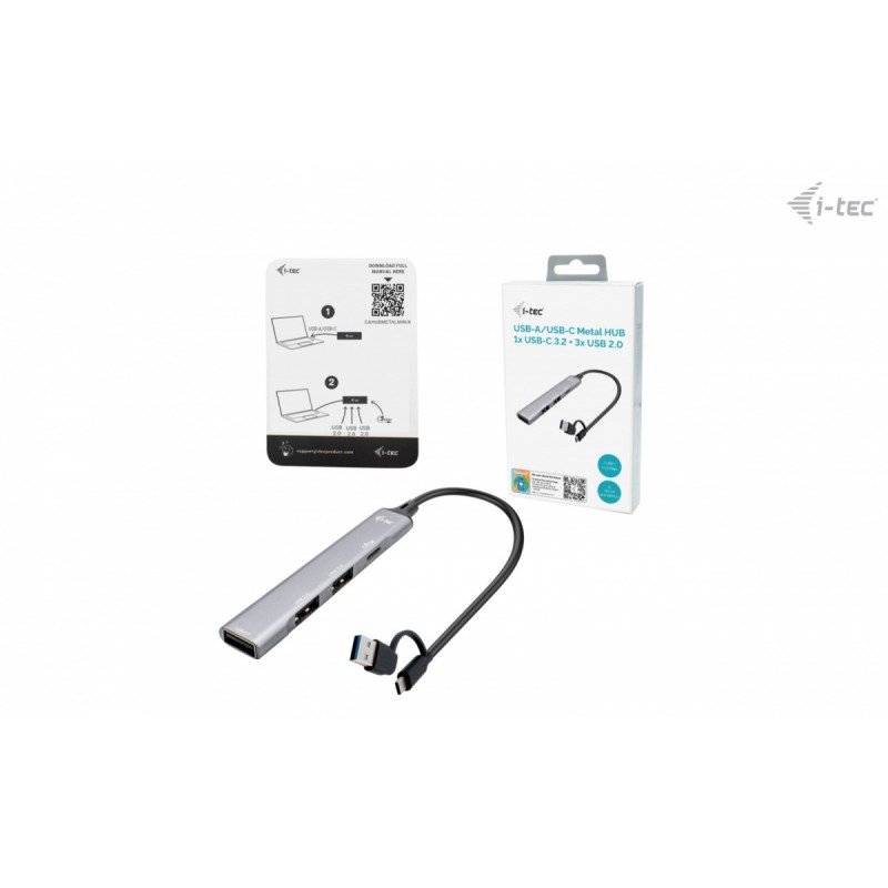 Hub USB-C/USB-A Metal 1x USB 3.0 + 3x USB 2.0 | PartsPC.pl