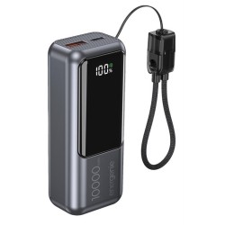 PowerBank LCD 10000mAh QC3.0 20W szary | PartsPC.pl