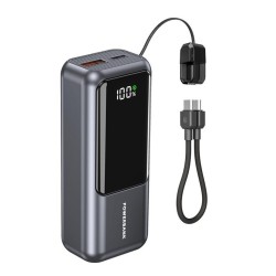 PowerBank LCD 10000mAh QC3.0 20W szary | PartsPC.pl