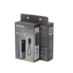 PowerBank LCD 10000mAh QC3.0 20W szary | PartsPC.pl