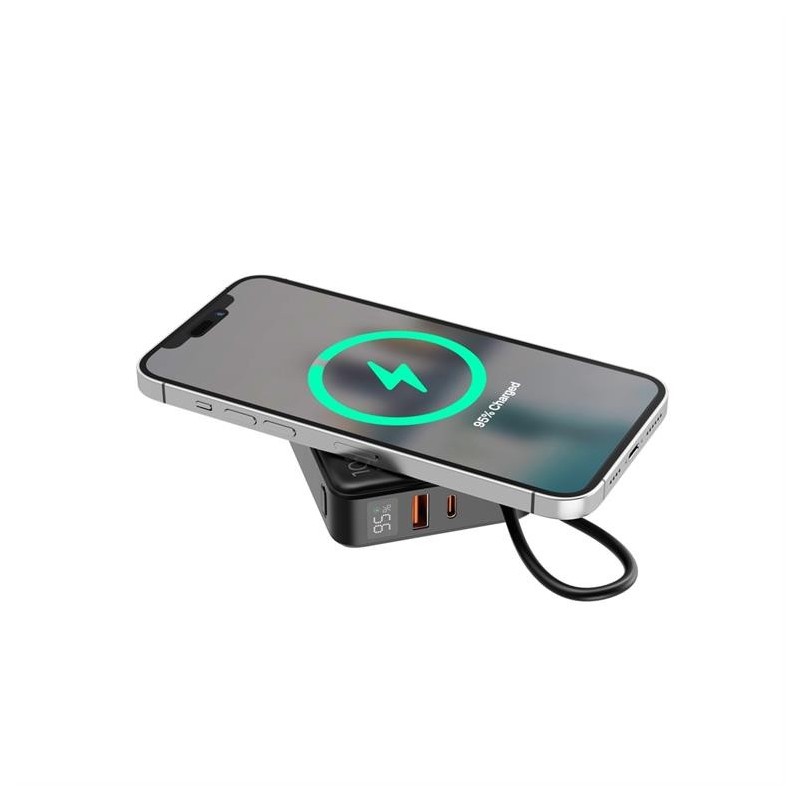 PowerBank 10000mAh 1xUSB-C/1xUSB-A 20W bezprzewodowy 15W cza… | PartsPC.pl