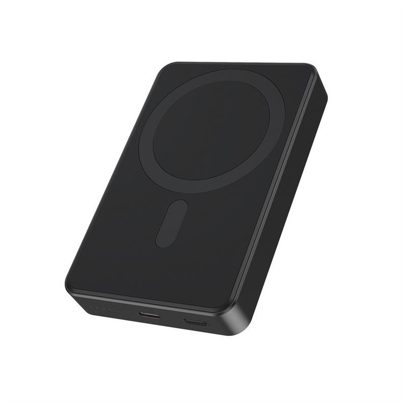 PowerBank 10000mAh 1xUSB-C PD 20W bezprzewodowy 15W czarny | PartsPC.pl