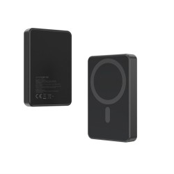 PowerBank 10000mAh 1xUSB-C PD 20W bezprzewodowy 15W czarny | PartsPC.pl