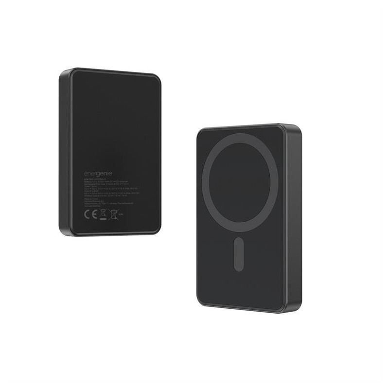 PowerBank 10000mAh 1xUSB-C PD 20W bezprzewodowy 15W czarny | PartsPC.pl