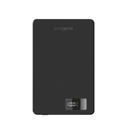 PowerBank 10000mAh LCD 1xUSB-C 20W bezprzewodowy 15W czarny | PartsPC.pl