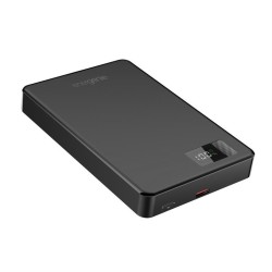 PowerBank 10000mAh LCD 1xUSB-C 20W bezprzewodowy 15W czarny | PartsPC.pl