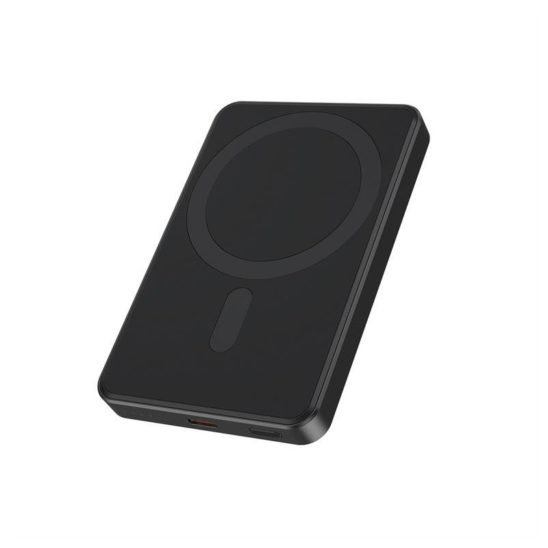 PowerBank bezprzewodowy, magnetyczny 5000mAh 15W czarny | PartsPC.pl