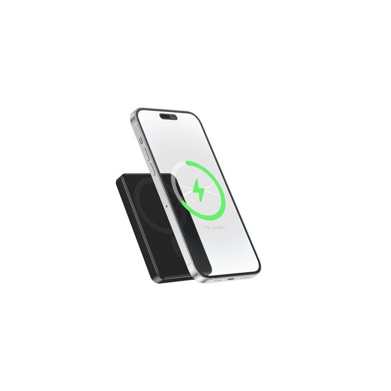PowerBank bezprzewodowy, magnetyczny 5000mAh 15W czarny | PartsPC.pl