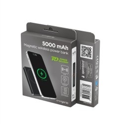 PowerBank bezprzewodowy, magnetyczny 5000mAh 15W czarny | PartsPC.pl