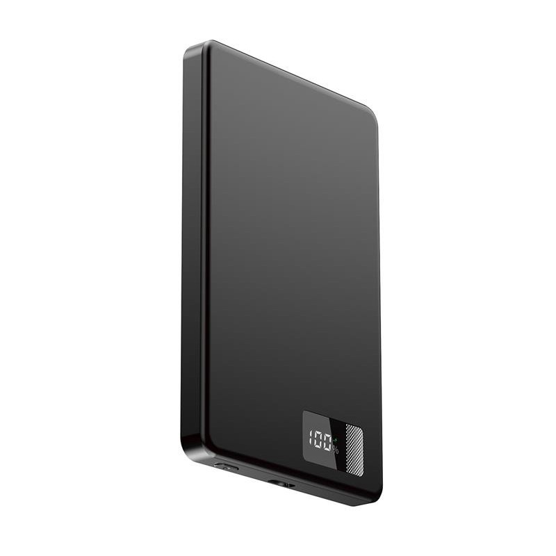 PowerBank bezprzewodowy, magnetyczny, LCD 5000mAh 15W czarny | PartsPC.pl