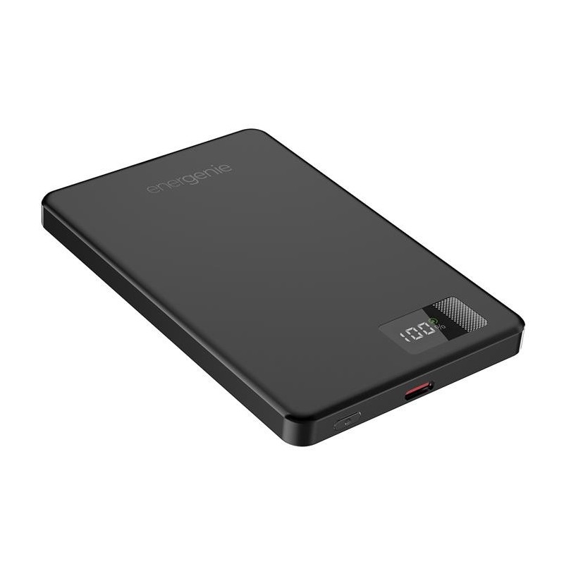 PowerBank bezprzewodowy, magnetyczny, LCD 5000mAh 15W czarny | PartsPC.pl