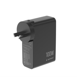 Ładowarka uniwersalna GaN 100W LCD 3xUSB-C 1xUSB-A czarna | PartsPC.pl