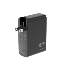 Ładowarka uniwersalna GaN 100W LCD 3xUSB-C 1xUSB-A czarna | PartsPC.pl