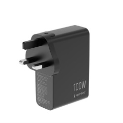 Ładowarka uniwersalna GaN 100W LCD 3xUSB-C 1xUSB-A czarna | PartsPC.pl