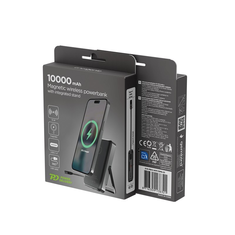 PowerBank 10000mAh bezprzewodowy 15W USB-C 20W z podstawką, … | PartsPC.pl
