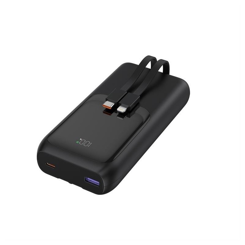 PowerBank 20000mAh ze zintegrowanymi kablami QC 3.0 LCD 20W … | PartsPC.pl