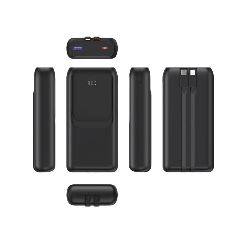PowerBank 20000mAh ze zintegrowanymi kablami QC 3.0 LCD 20W … | PartsPC.pl