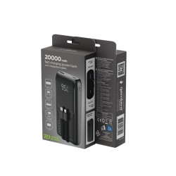 PowerBank 20000mAh ze zintegrowanymi kablami QC 3.0 LCD 20W … | PartsPC.pl