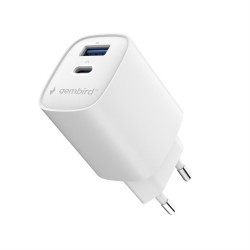 Ładowarka uniwersalna 1xUSB-C/A QC 3.0 PD 45W biała | PartsPC.pl