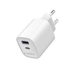 Ładowarka uniwersalna 1xUSB-C/A QC 3.0 PD 45W biała | PartsPC.pl