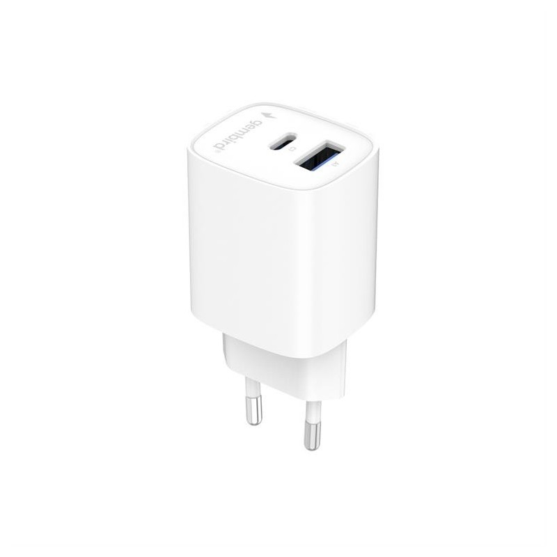 Ładowarka uniwersalna 1xUSB-C/A QC 3.0 PD 45W biała | PartsPC.pl