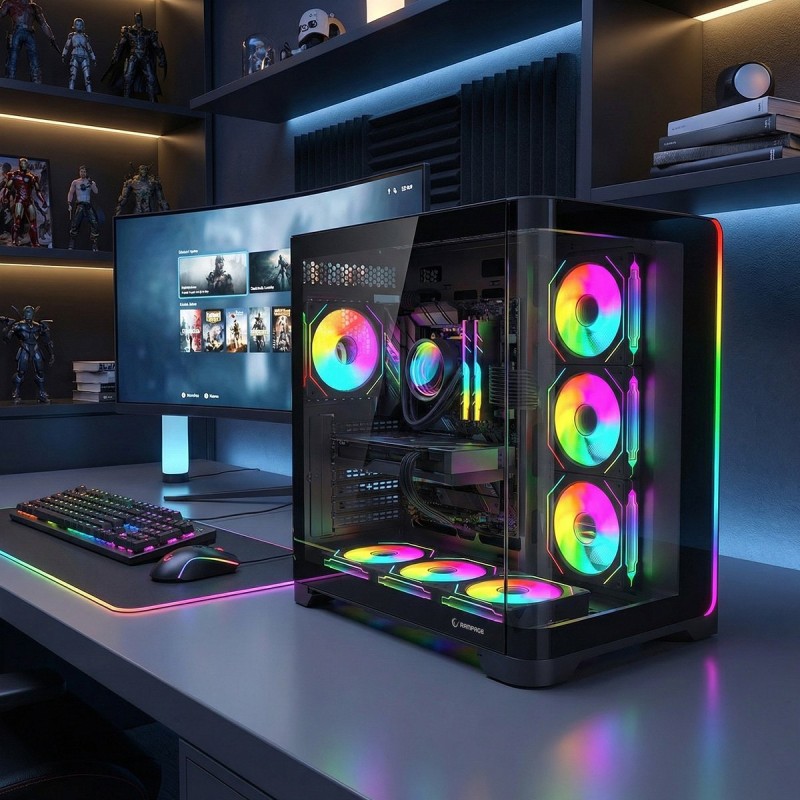 Rampage LYRON Gamingowa obudowa PC Mid Tower 7xFan ARGB PWM … | PartsPC.pl