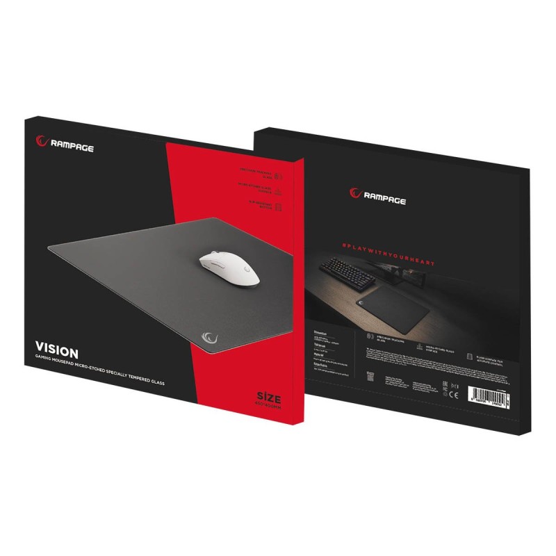 Rampage Vision Podkładka pod mysz szklana XL 450 × 400 mm sz… | PartsPC.pl