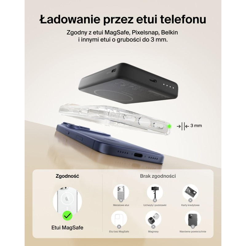Belkin BoostCharge Powerbank 10 000 mAh, magnetyczny 7,5 W, … | PartsPC.pl