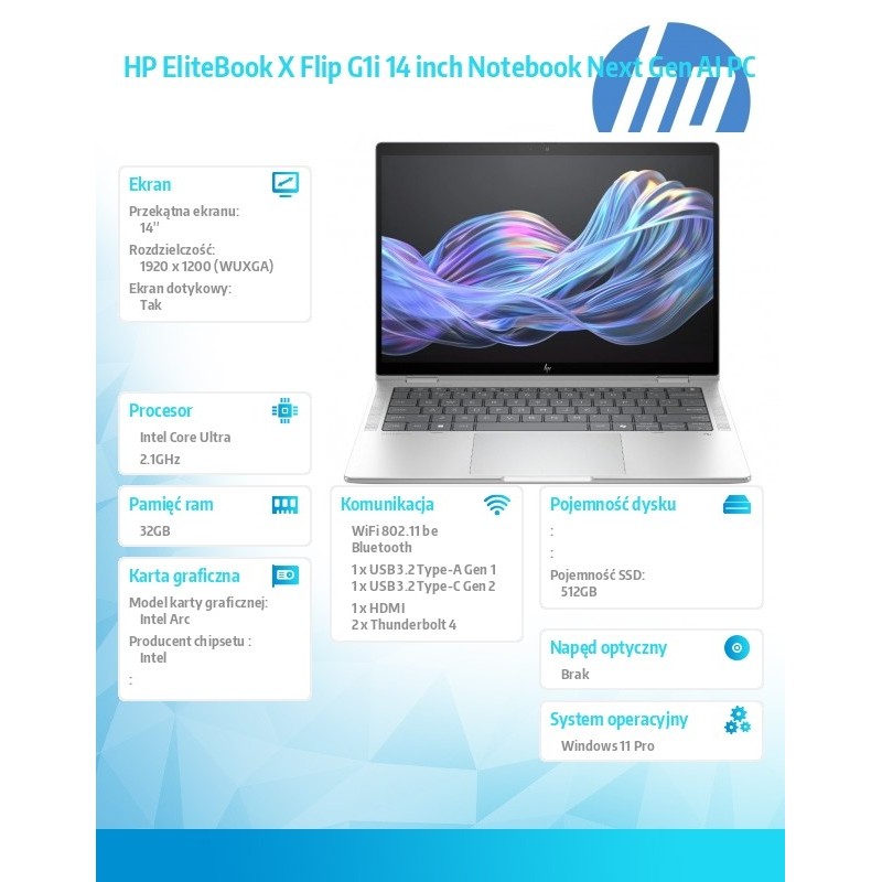 Notebook EliteBook X Flip G1i  U5 228V 512GB/32GB/W11P/14.0 … | PartsPC.pl