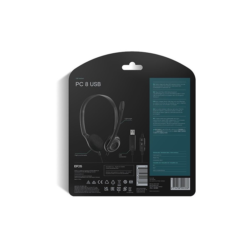 EPOS Słuchawka stereo PC 8 USB do komputera z pilotem | PartsPC.pl
