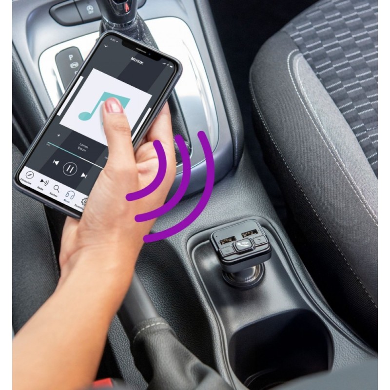 Transmter FM z bluetooth z ładowarką 18W | PartsPC.pl