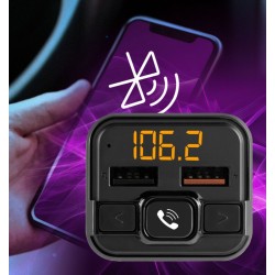 Transmter FM z bluetooth z ładowarką 18W | PartsPC.pl