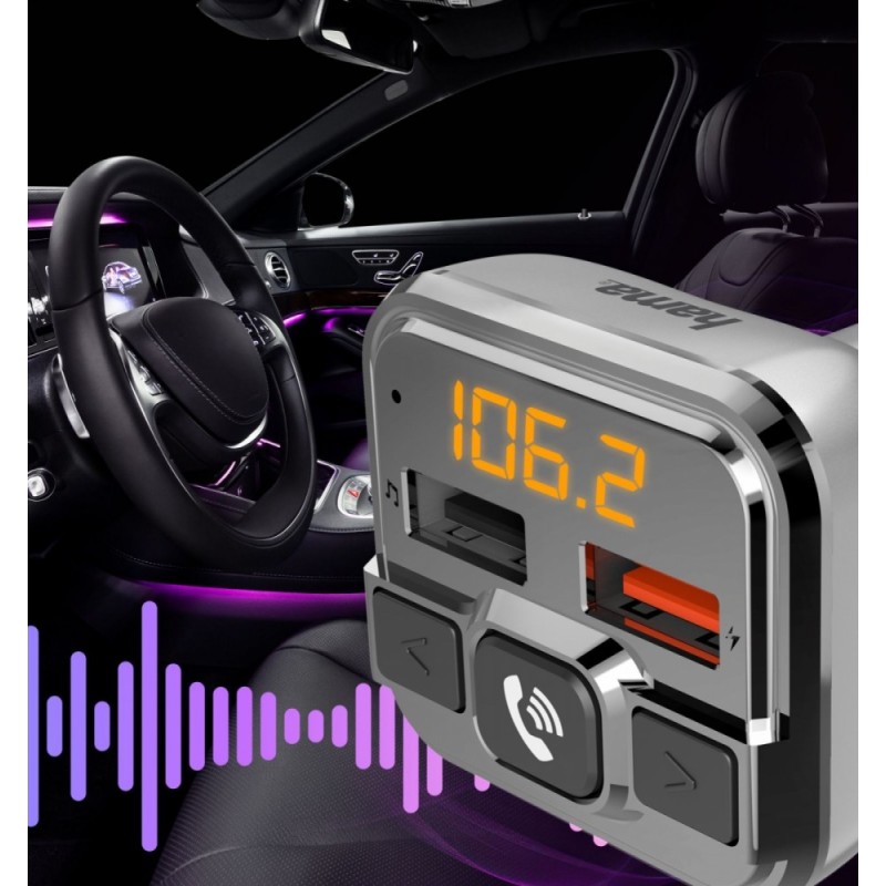 Transmter FM z bluetooth z ładowarką 18W | PartsPC.pl