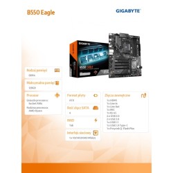 Płyta Gigabyte B550 EAGLE /AMD B550/DDR4/SATA3/M.2/USB3.1/PC… | PartsPC.pl