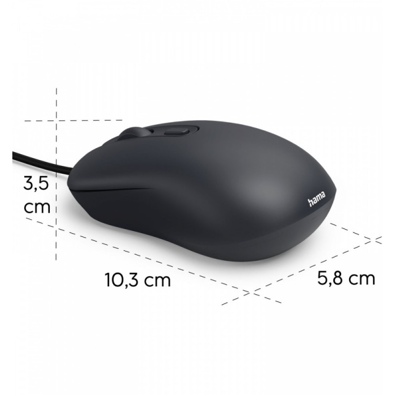 Mysz przewodowa usb-C CM-200 czarna | PartsPC.pl