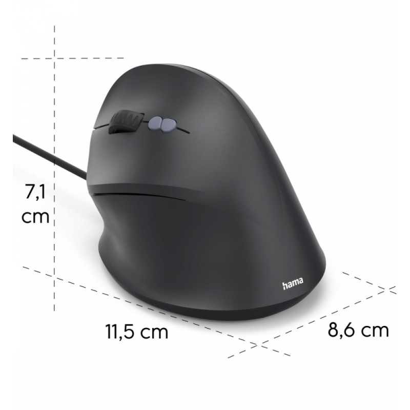 Mysz ergonomiczna przewodowa ECM-500 dla leworęcznych | PartsPC.pl