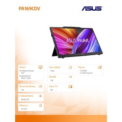 Monitor Asus 15,6" ProArt Display PA169CDV HDMI 2xUSB-C głośniki 2x1W