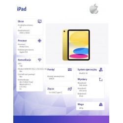 Apple iPad WiFi + Cellular 11 cali 128 GB Żółty | PartsPC.pl