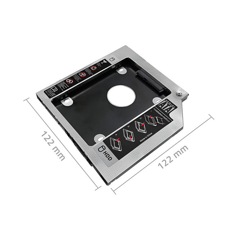 Kieszeń Qoltec na drugi dysk 2.5 HDD | 9.5 mm | PartsPC.pl