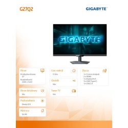 Monitor Gigabyte 27" G27Q2 SS IPS QHD 200Hz 2xHDMI DP HUB | PartsPC.pl