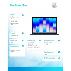 Notebook Apple MacBook Neo 13"/Apple A18 Pro (6/5)/8GB/512GB… | PartsPC.pl