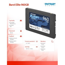 Dysk SSD Patriot Burst Elite 960GB SATA3 2,5" (450/320 MB/s) 7mm
