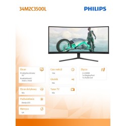 Monitor Philips 34" 34M2C3500L/00 2xHDMI DP | PartsPC.pl