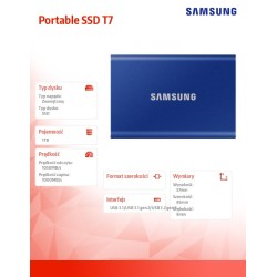 Dysk SSD zewnętrzny Samsung T7 Portable 1TB (1050/1000 MB/s) USB 3.1 Blue