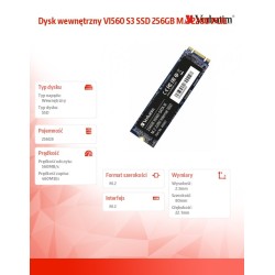 Dysk SSD wewnętrzny Verbatim Vi560 S3 256GB M.2 2280 SATA