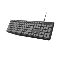 Klawiatura przewodowa Natec Nautilus US slim czarno-szara | PartsPC.pl