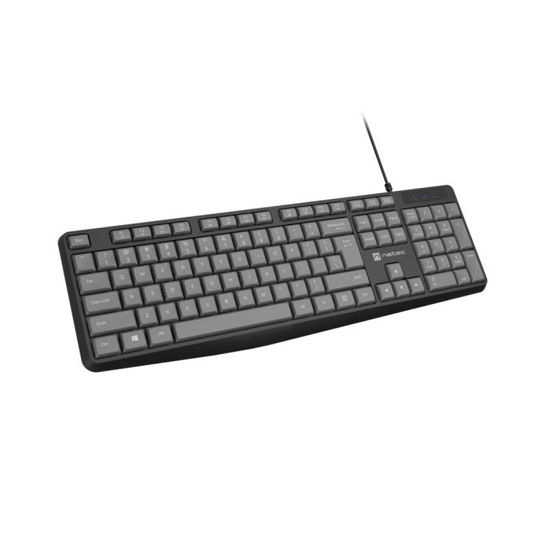 Klawiatura przewodowa Natec Nautilus US slim czarno-szara | PartsPC.pl