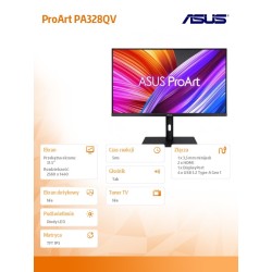 Asus Monitor 32 cale PA328QV WQHD IPS 400cd/m2 DP HDMI2.0x2 … | PartsPC.pl
